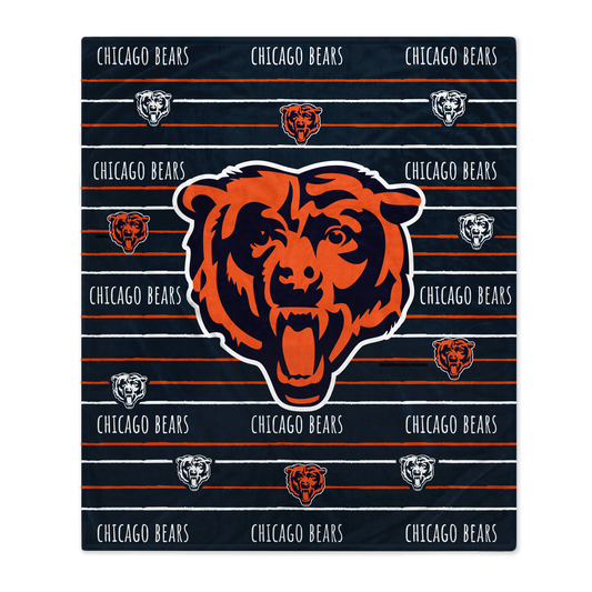 Chicago Bears NFL Team Center Stripe Logo Throw 50x60