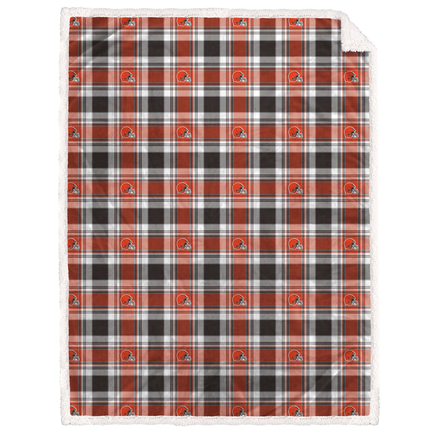 Cleveland Browns NFL Team Sherpa Plaid Blanket 60x90