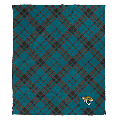NFL Team Plaid Sherpa Logo Patch Throw
