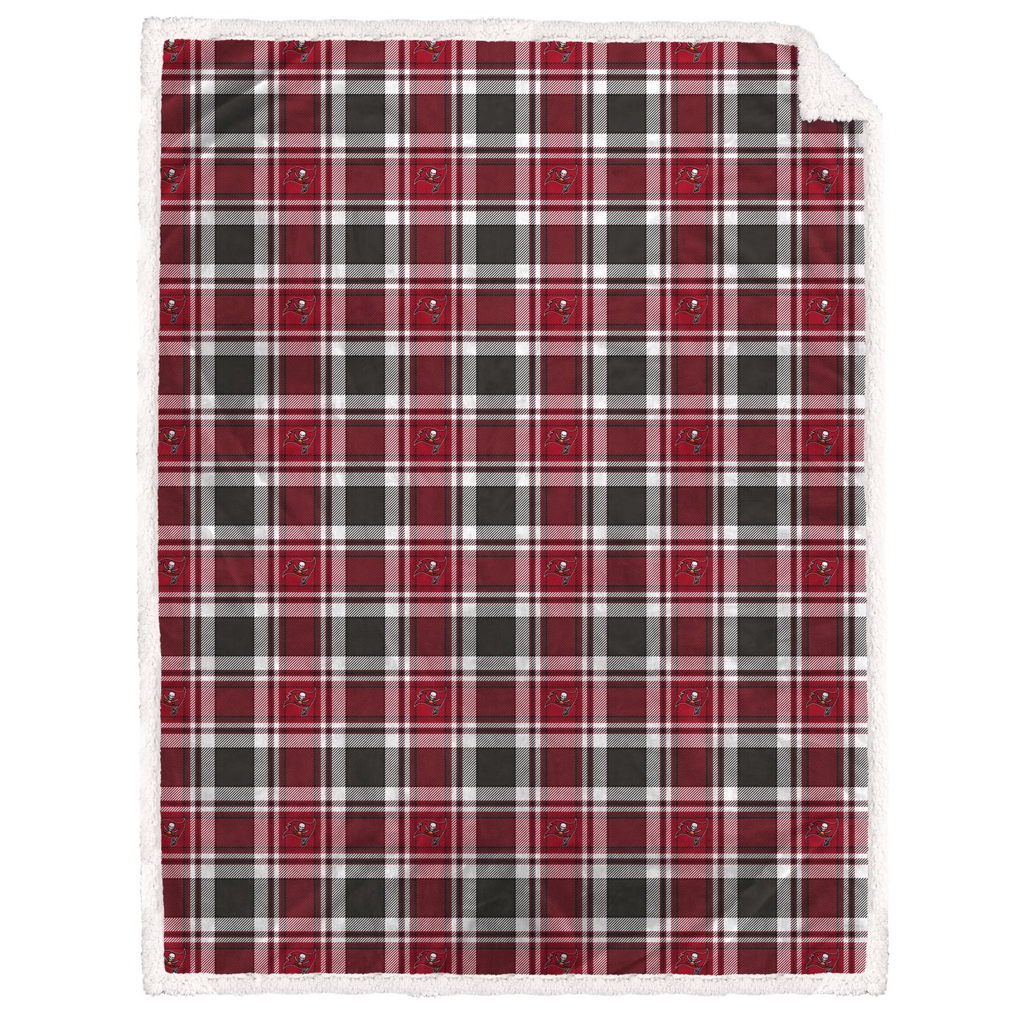 Tampa Bay Buccaneers NFL Team Sherpa Plaid Blanket 60x90
