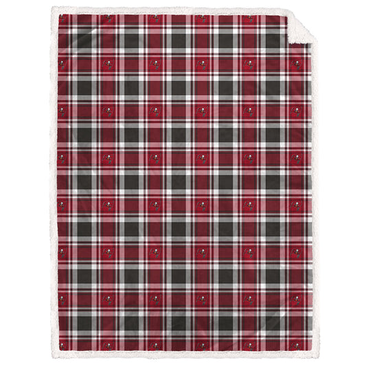 Tampa Bay Buccaneers NFL Team Sherpa Plaid Blanket 60x90