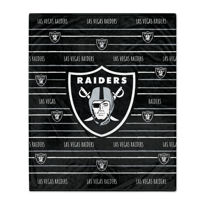 NFL Team Center Stripe Logo Fleece Throw