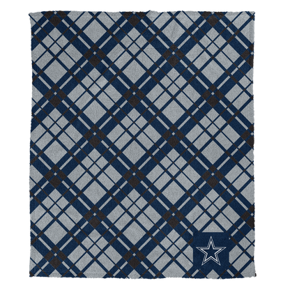 NFL Team Plaid Sherpa Logo Patch Throw