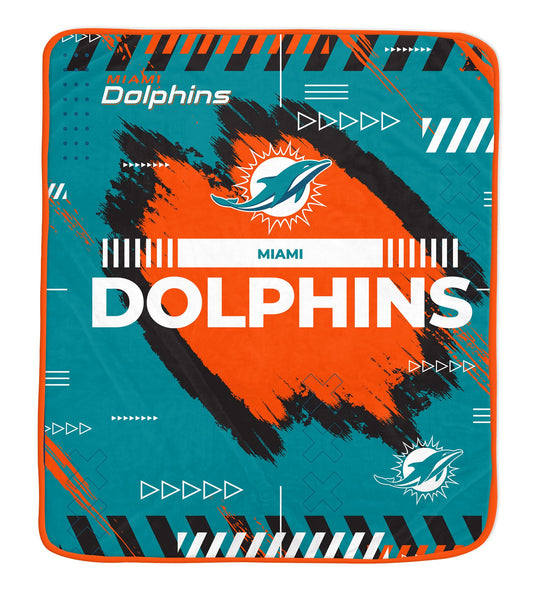 Miami Dolphins NFL Team Modern Logo Blanket 60x72