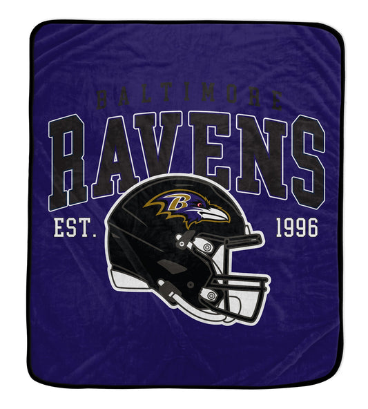Baltimore Ravens NFL Team Vintage Helmet Cozy Throw 50x60