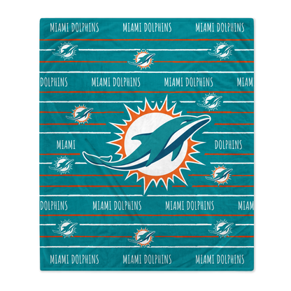 NFL Team Center Stripe Logo Fleece Throw