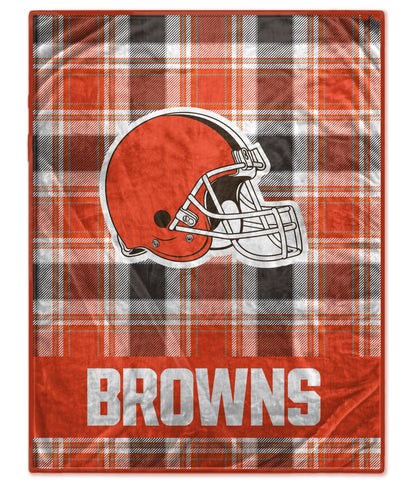 NFL Team Helmet Oversized Plaid Blanket
