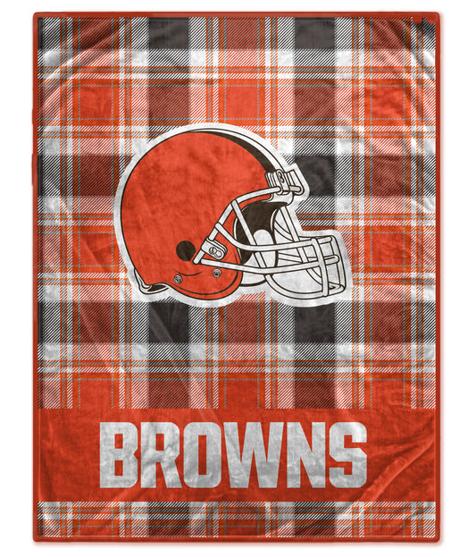 NFL Team Helmet Oversized Plaid Blanket