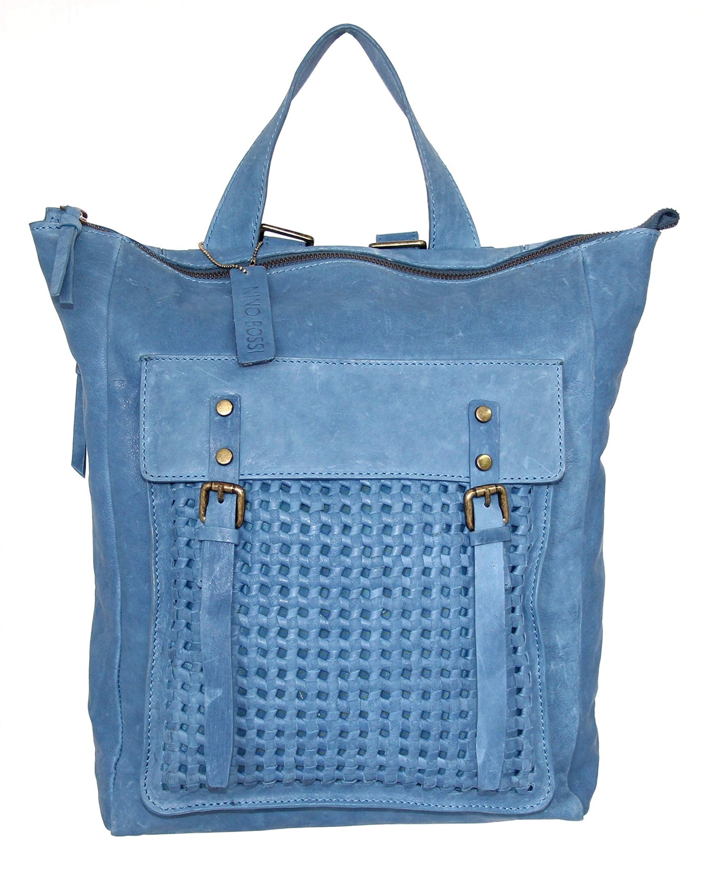 Suzanna Leather Backpack in Denim