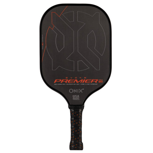 ONIX Evoke Premier Raw Carbon Pickleball Paddle - 12 mm - Black
